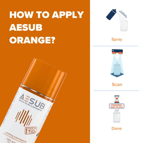 AESUB Orange, 1 opakowanie (12 puszek), znikający, czas skanowania 4-8 h zdjęcie produktu Side View L