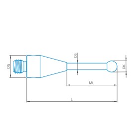 M3 XXT, Styli straight, diamond sphere, tungsten carbide shaft zdjęcie produktu